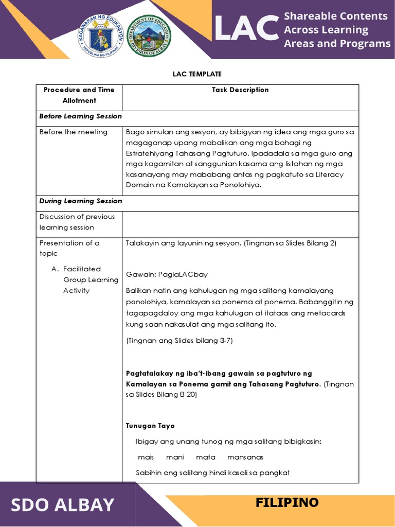 Albay Lac Template2 | PDF