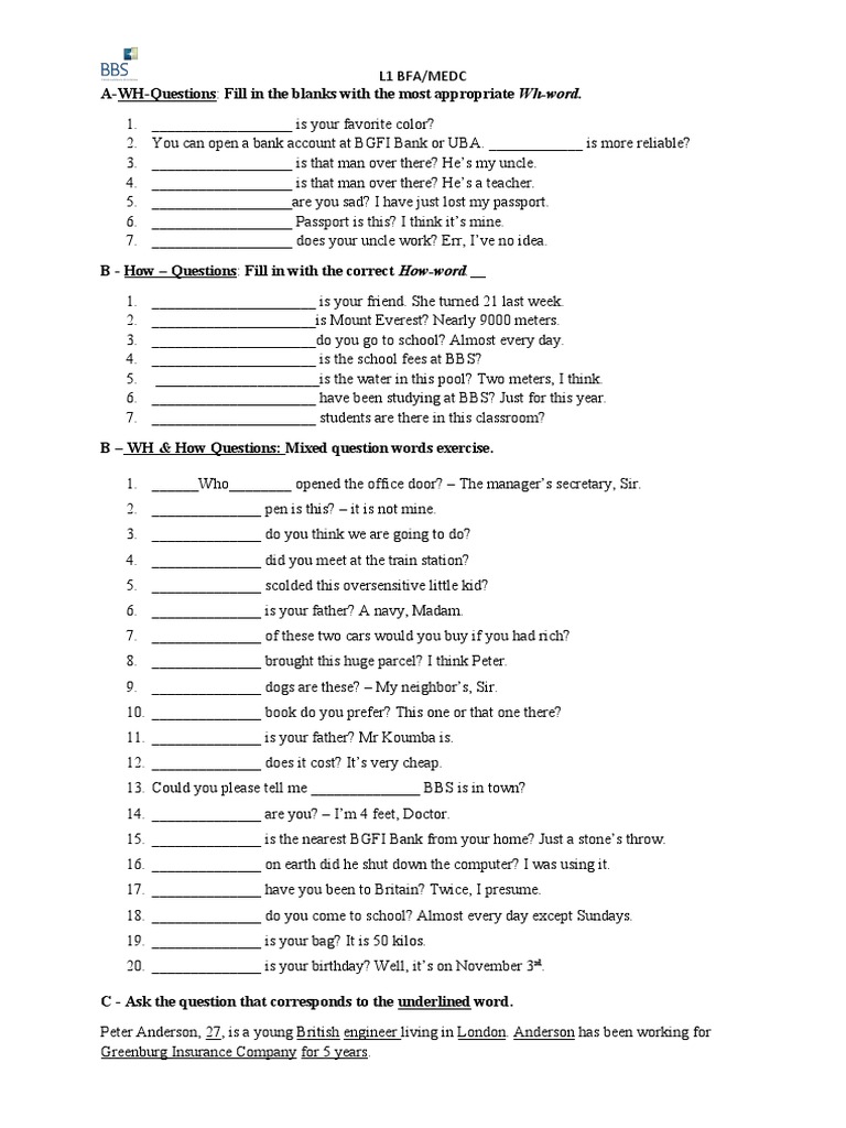 Bbs wh questions exercises pdf