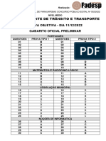 Gabarito oficial preliminar do concurso público para Agente de Trânsito e Transporte de Parauapebas