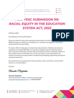 FCSS-FESC Submission Re: Racial Equity in The Education System Act, 2022