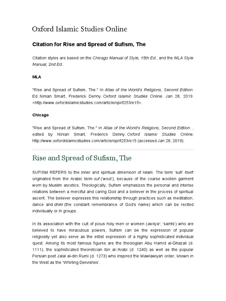 Rise and Spread of Sufism, The | PDF | Sufism | Abrahamic Religions
