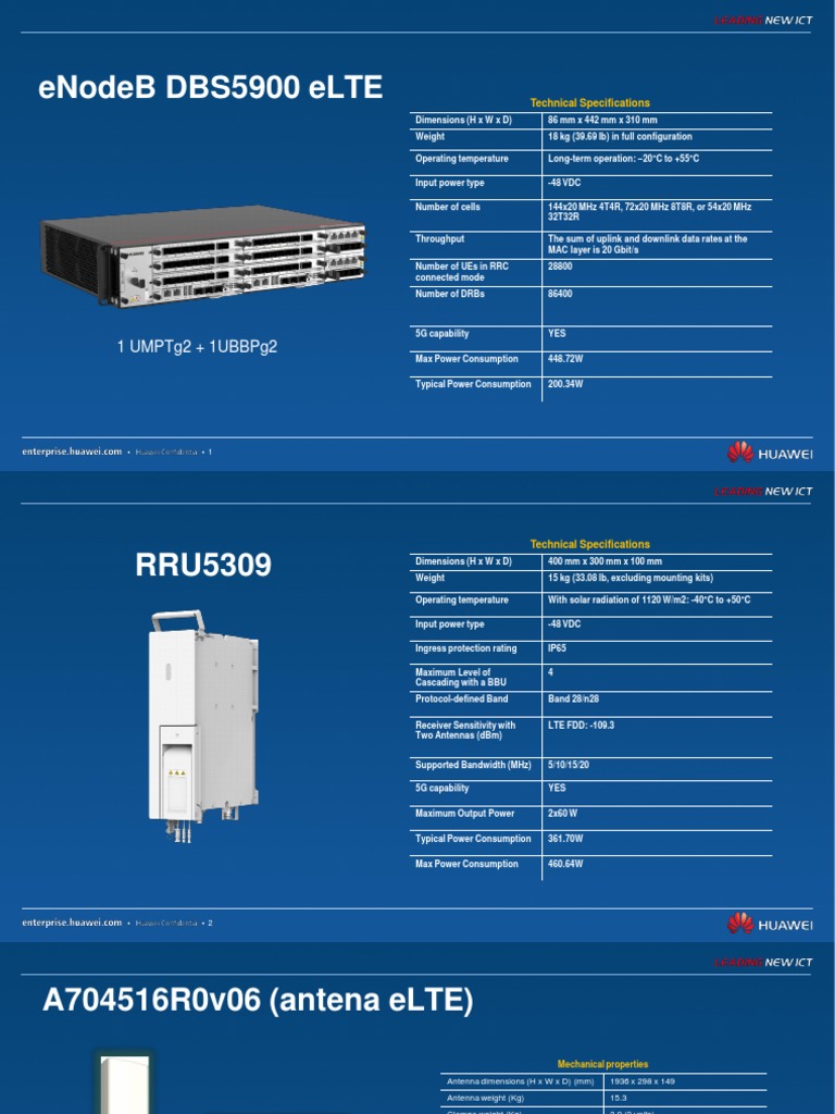 eNodeB DBS5900 eLTE Technical Specs | PDF | Computer Networking ...