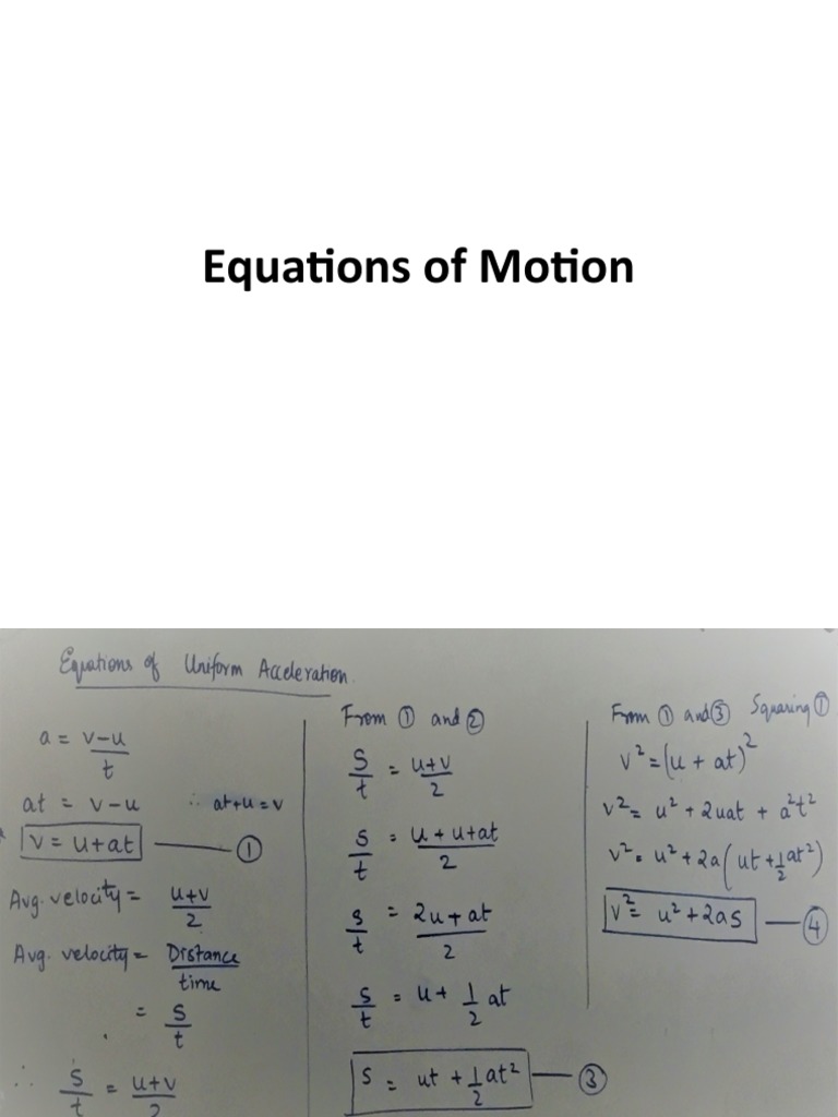 Equations of Motion and Free Fall PDF
