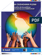 "Reflexiones Preliminares Sobre Discriminación, Ciudadanía, y Políticas Públicas en El Mercosur", Hacia Una Ciudadanía Plena, INADI