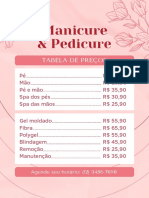 Manicure e Pedicure tabela de preços