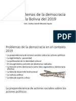 Los Problemas de La Democracia en La Bolivia 2019