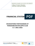 EPP Club 21-22 Club Financial Statement