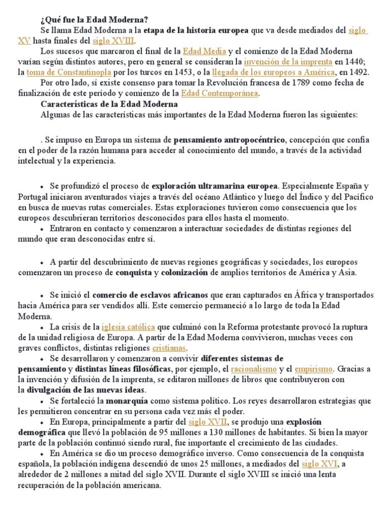 La Edad Moderna en Europa (1453-1789) | PDF | Europa | Imperio español