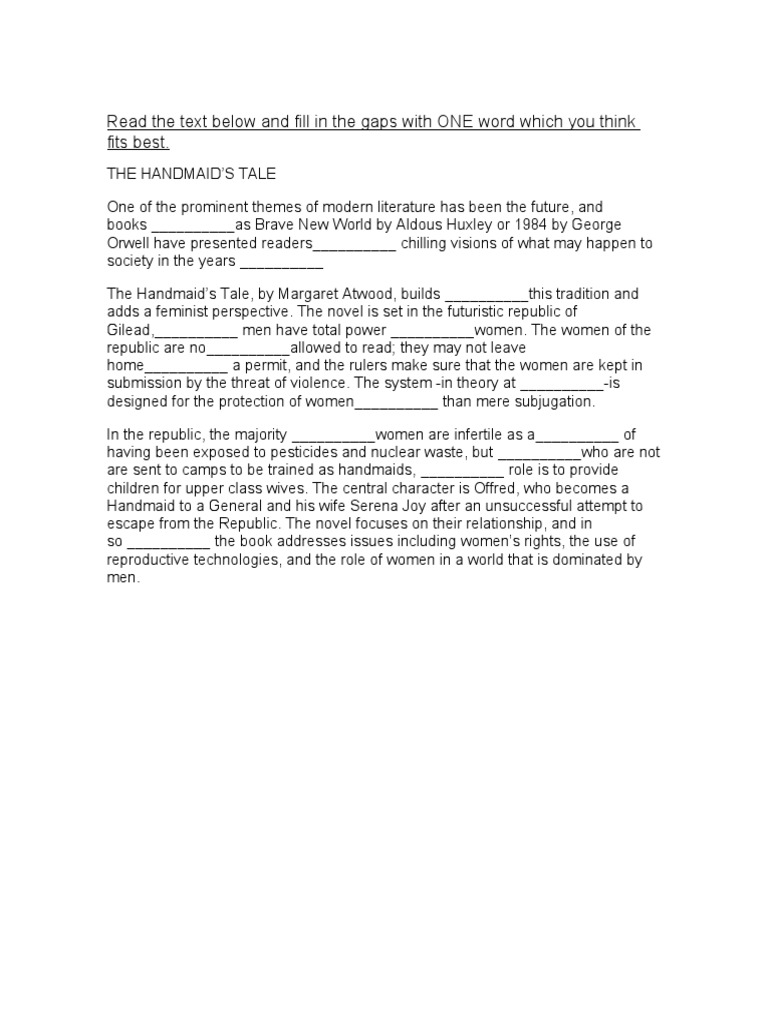 Use of English - Open Cloze | PDF