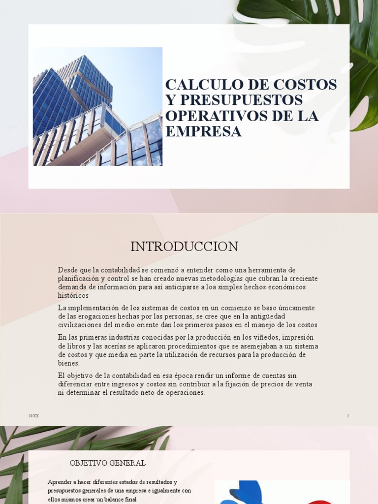 Calculo de Costos y Presupuestos Operativos de La | PDF | Presupuesto ...