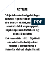 FIGYELEM Allergén Anyagok