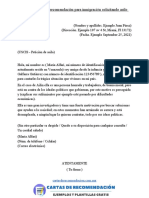 Ejemplo de Carta de Recomendacion para Inmigracion Solicitando Asilo Politico