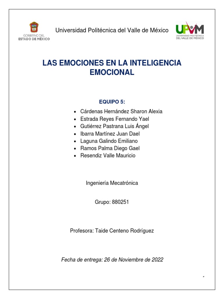 Emociones Primarias y Secundarias | PDF | Las emociones | Inteligencia ...