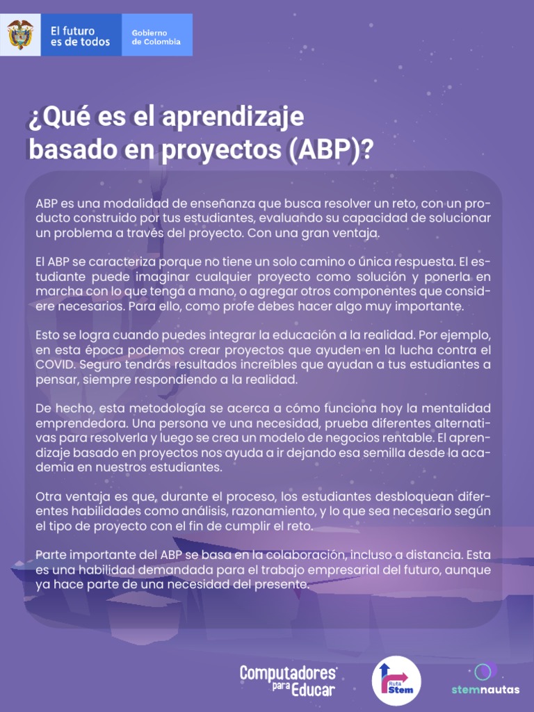 ¿Qué Es El Aprendizaje Basado en Proyectos (ABP) ? | PDF | Aprendizaje ...
