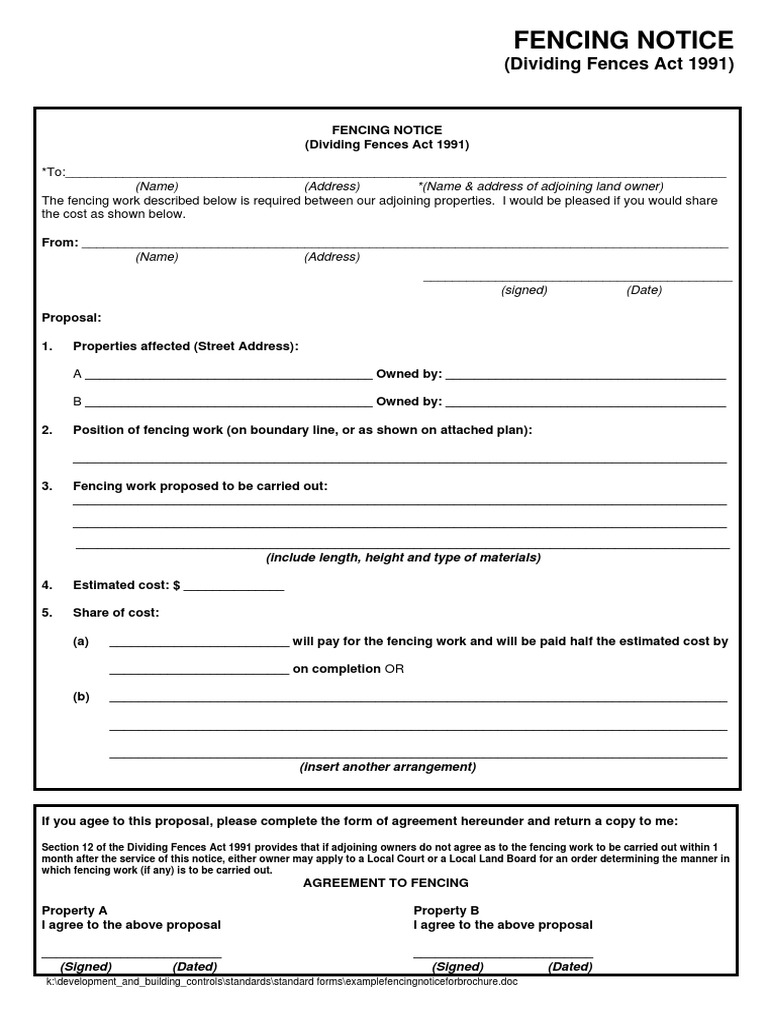 Fencing Notice PDF