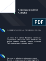 Clasificacion de Las Ciencias