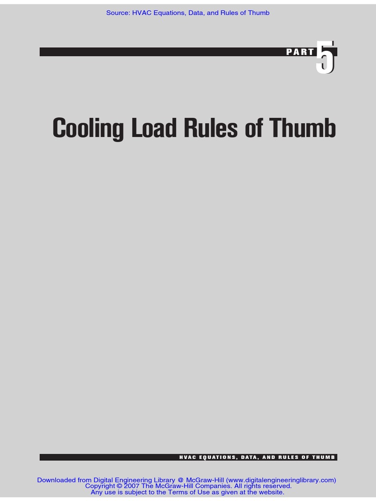 05 - Cooling Load Rules of Thumb | PDF | Building | Engineering ...