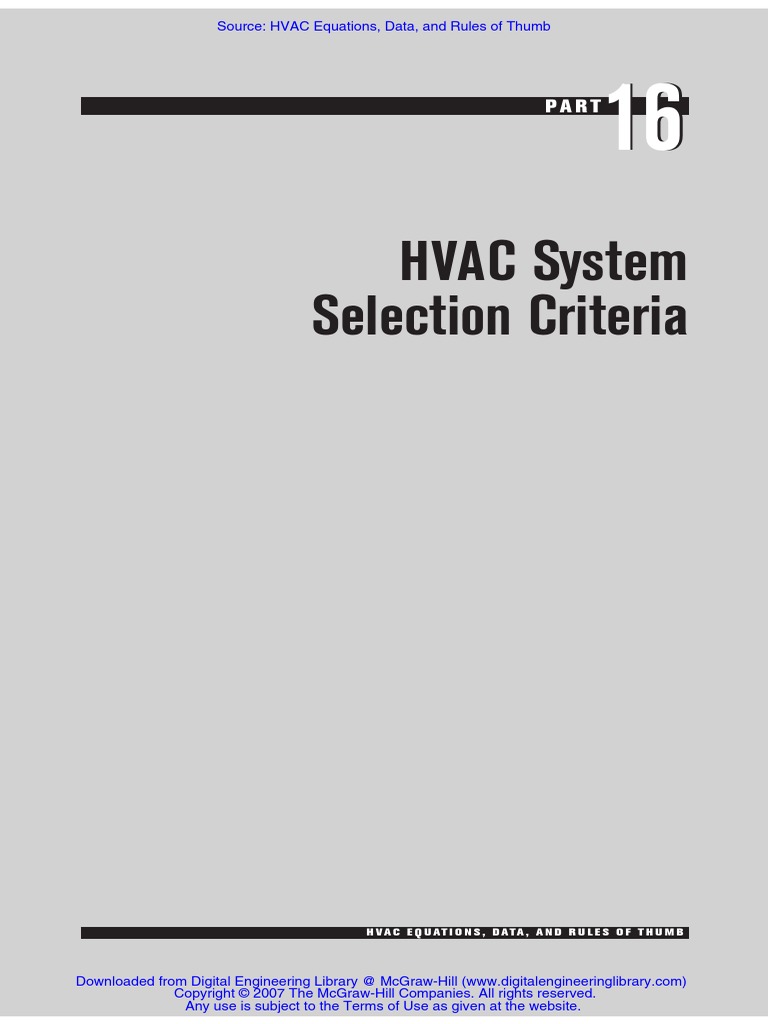 16 HVAC System Selection Criteria PDF Building Engineering