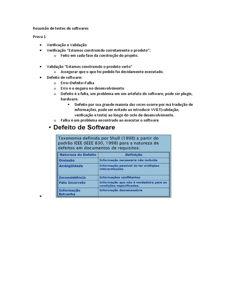Testes de Software: Verificação e Validação | PDF | Testes de software ...