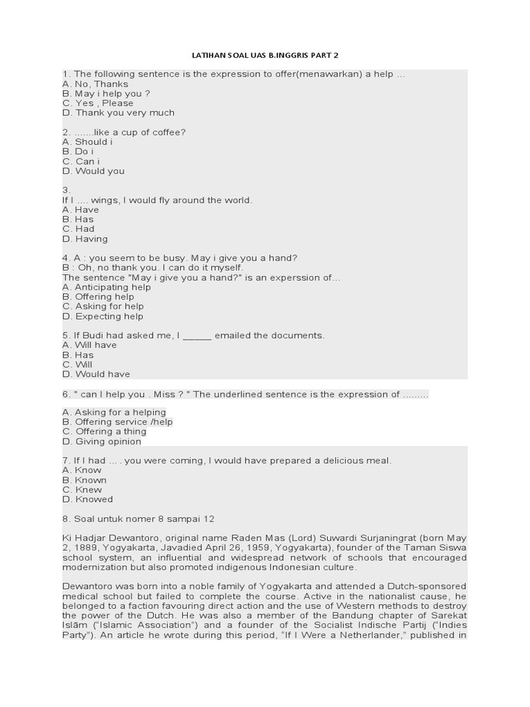 English Exam Practice Questions Covering Grammar, Vocabulary and Comprehension PDF Java