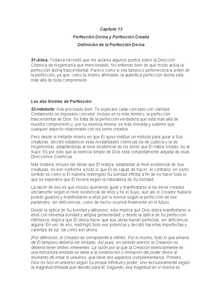 Capítulo 13 Perfección Divina y Perfección Creada | PDF | Kábala | Dios