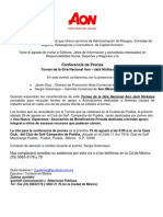 Confer en CIA de Prensa CD. de Puebla - 19 de Agosto 9 a.M. - Torneo Gira Aon Jack Nicklaus