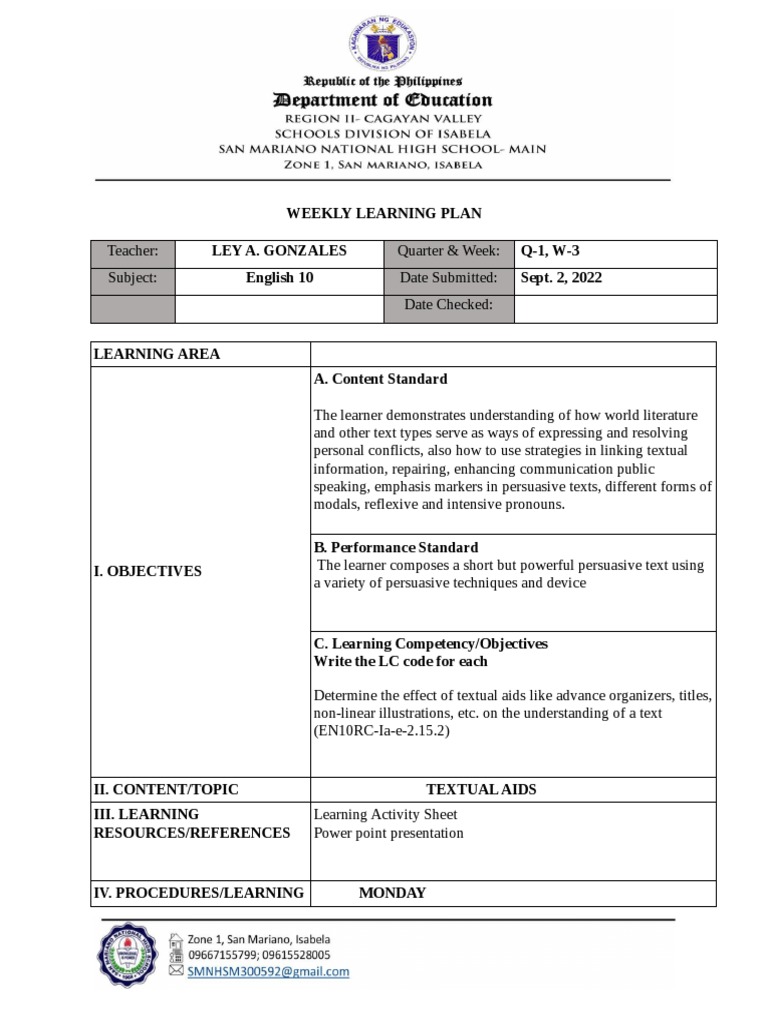 Sample Lesson Plan With Integration Key Stage 3 PDF Teachers Learning