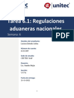 Tarea 6.1 REGULACIONES ADUANERAS NACIONALESLARISSAESTRADA61311005