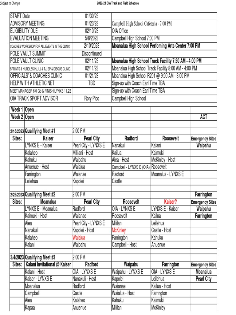 2022 23 oia track schedule v pdf sports leagues