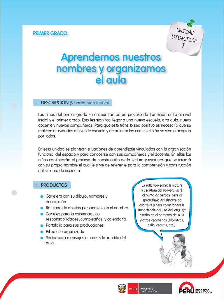 Organizando el aprendizaje en el primer grado | PDF | Salón de clases ...