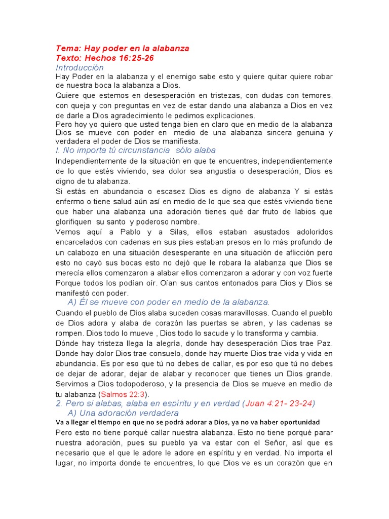 Poder Transformador de la Alabanza | PDF | Dios | Salmos