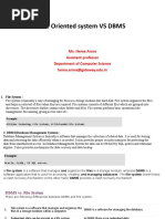 File Oriented System Vs Dbms