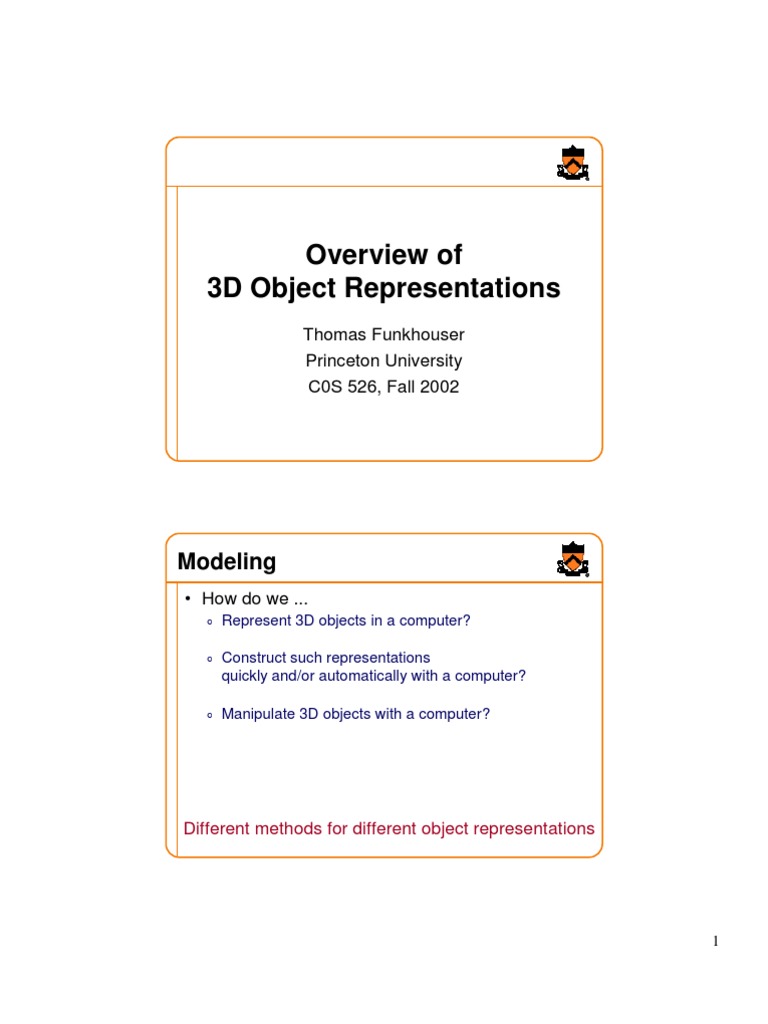 Overview of 3D Object Representations: Modeling | PDF | 3 D Modeling ...