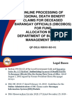Online Processing of Death Benefits for Deceased Barangay Officials
