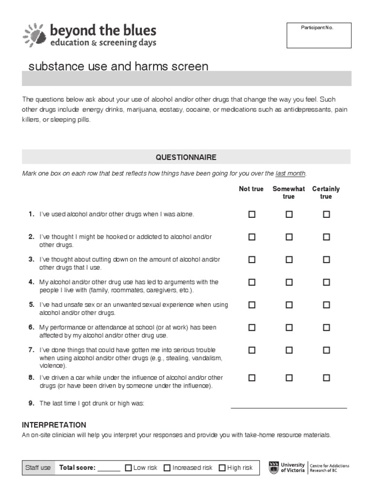 Suhs Questionnaire PDF Alcoholic Beverages Psychoactive Drugs