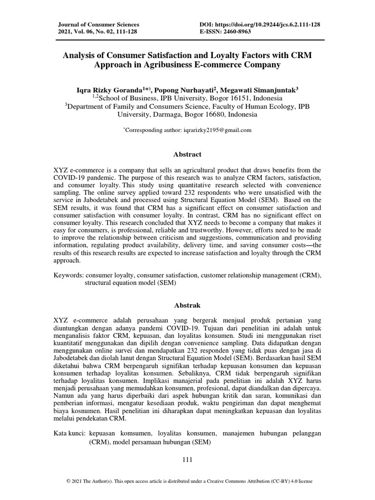 Analysis of Consumer Satisfaction and Lo 300543b7 | PDF | Customer ...