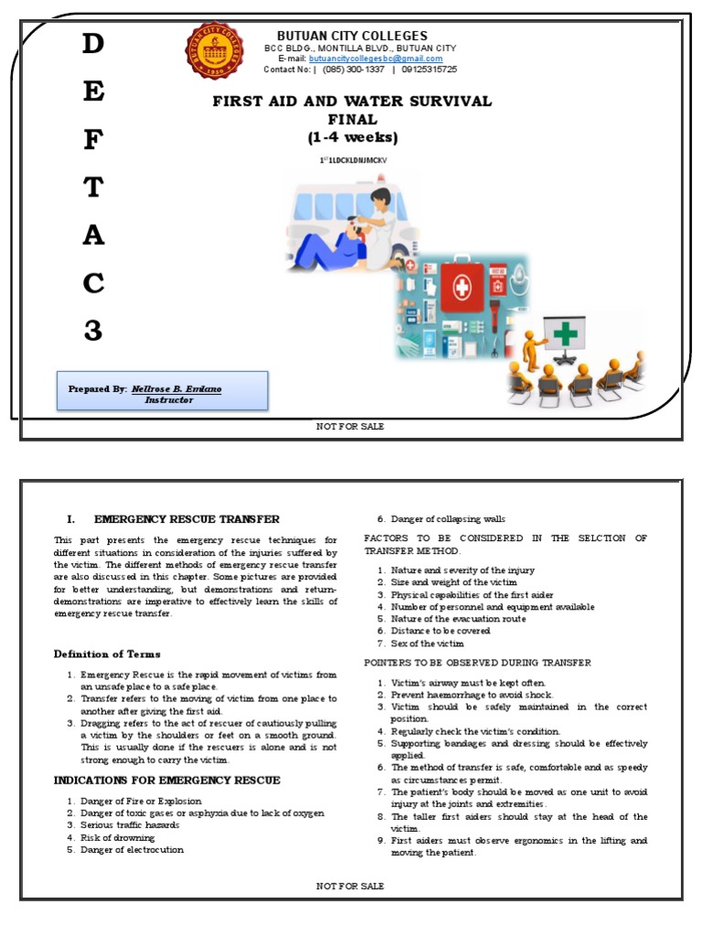 First Aid and Water Safety Final PDF First Aid Ambulance