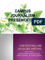 Copy Reading and Headline Writing Powerpoint