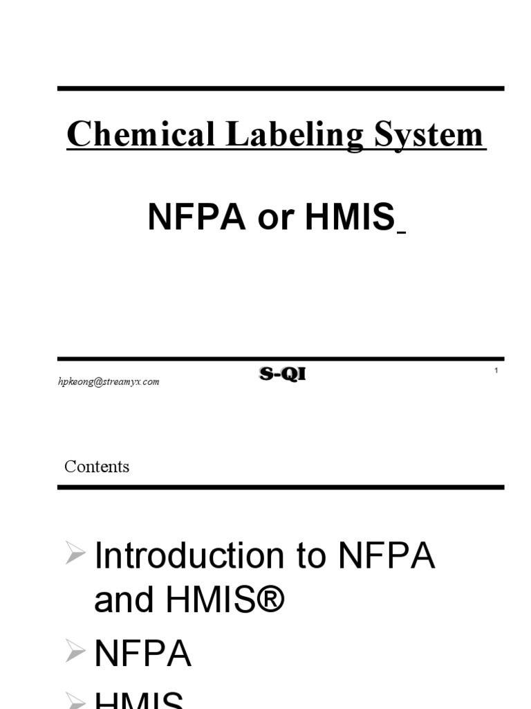 SQI Chemical Label System (NFPAHMIS) Download Free PDF Combustion