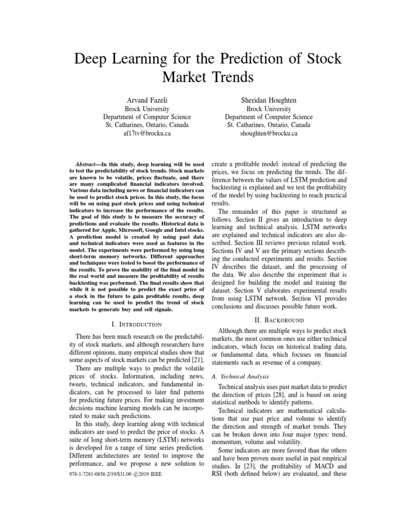 Stock Deep Learning Paper Final | PDF