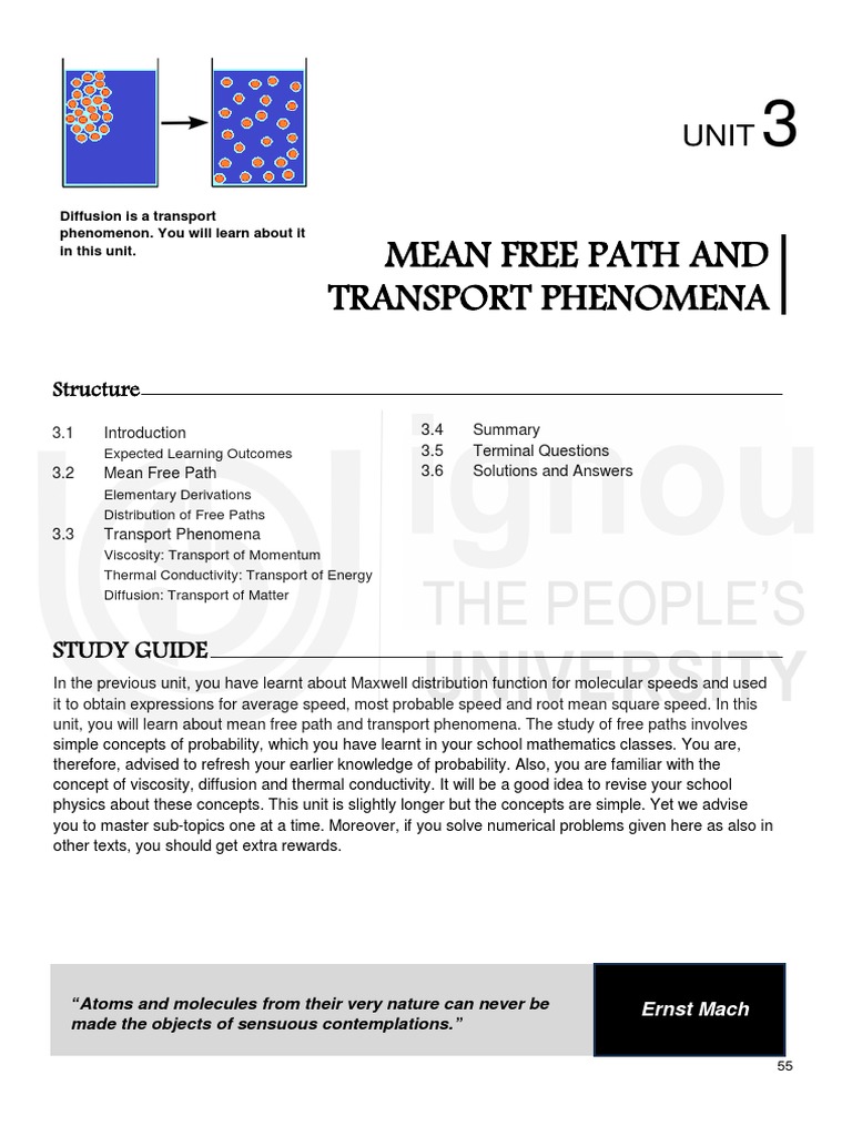 Mean Free Path & Transport Phenomena | PDF