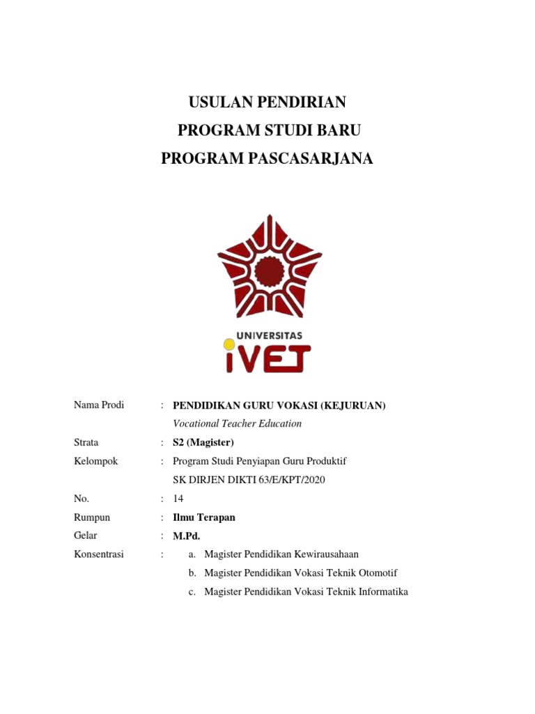 Program Studi Pendidikan Guru Vokasi | PDF