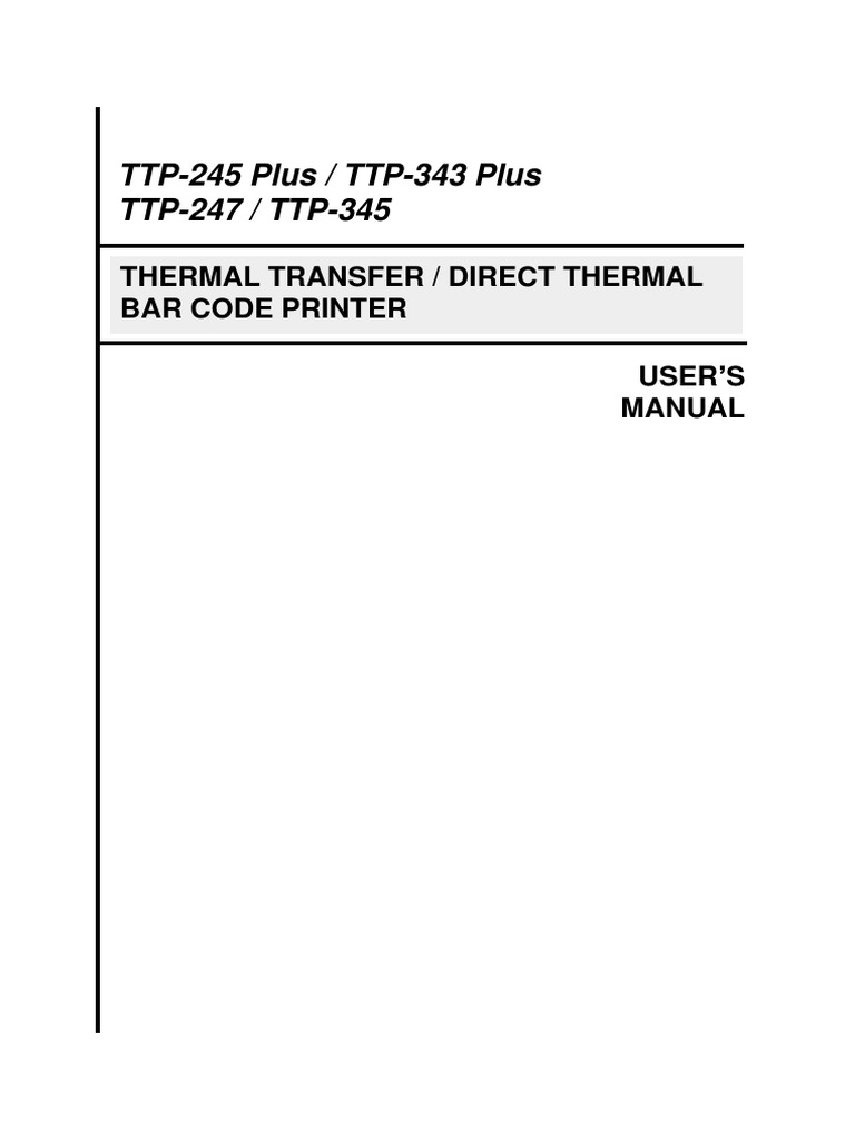 TTP-245p 247 User Manual E | PDF | Ip Address | Printer (Computing)