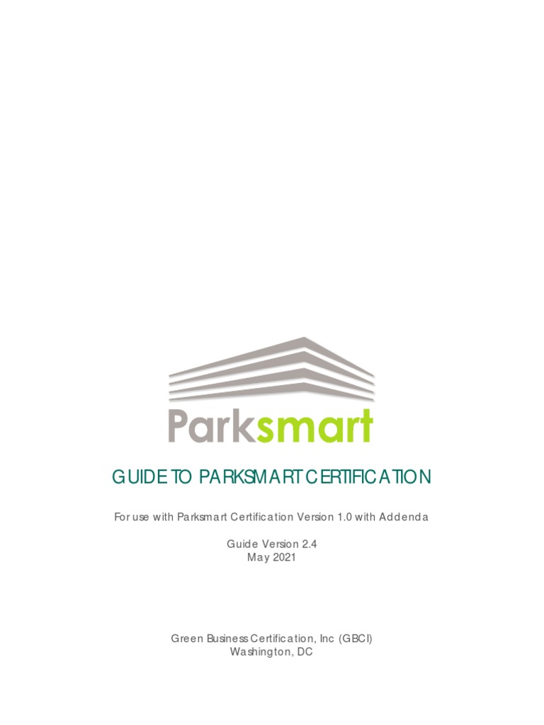 Guide to parksmart certification pdf fee certification