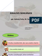 Analisis Makanan: Apt. Rahma Yulia, M. Farm