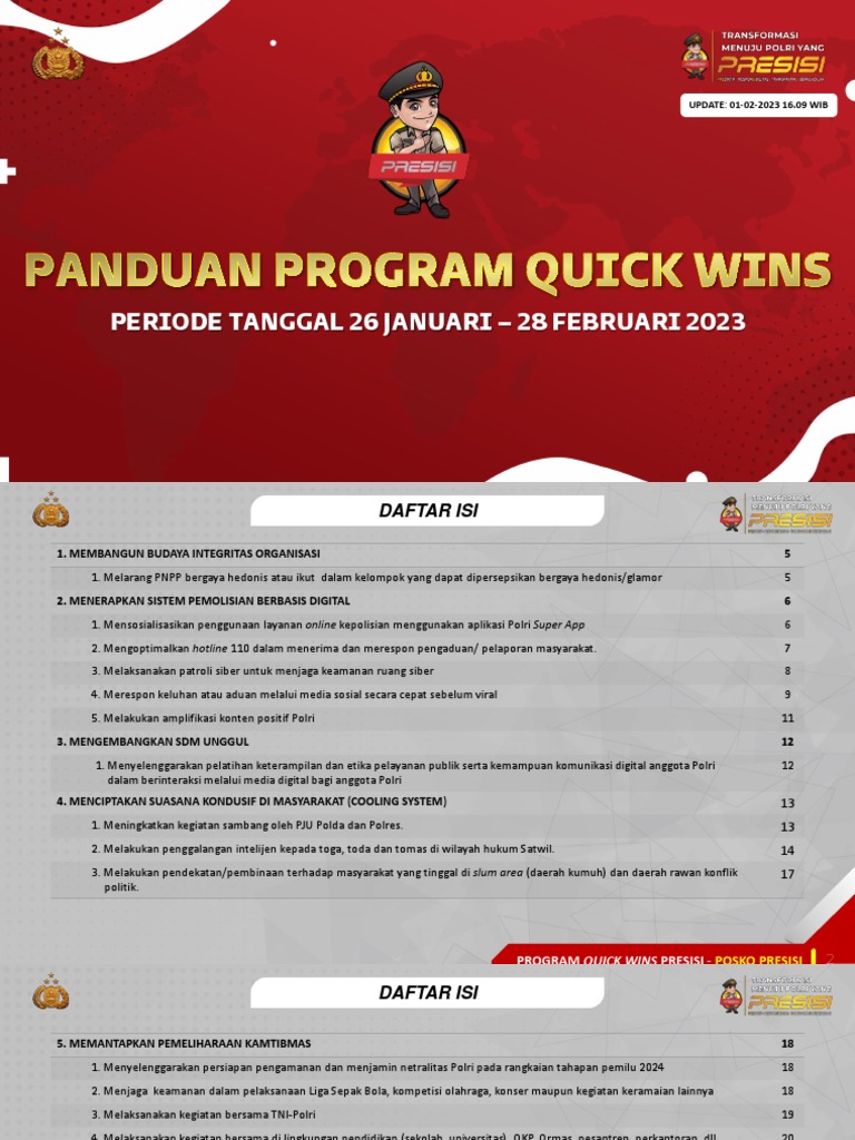 Program Quick Wins Presisi Polri 2023 | PDF
