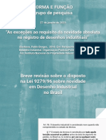 As Exceções Ao Requisito Da Novidade Absoluta No Registro de Desenhos Industriais