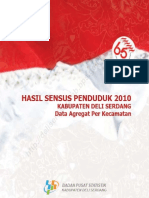 Hasil Sensus Penduduk 2010 Kabupaten Deli Serdang Data Agregat Per Kecamatan