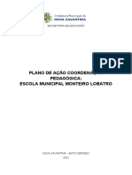 Plano de Ação da Coordenação Pedagógica da Escola Municipal Monteiro Lobato