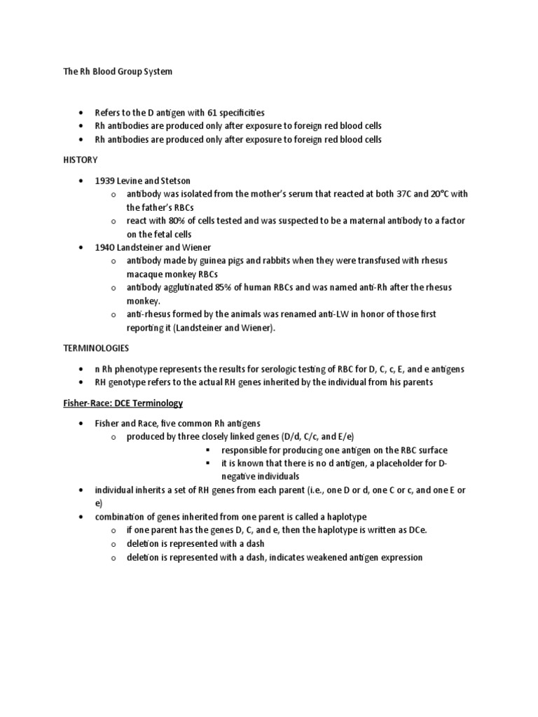 the-rh-blood-group-system-pdf-immunology-blood